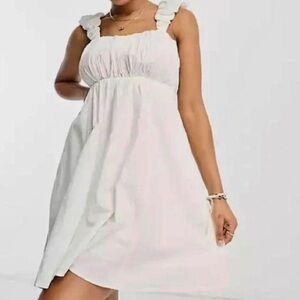 Abercrombie & Fitch White Ruffle Mini Dress